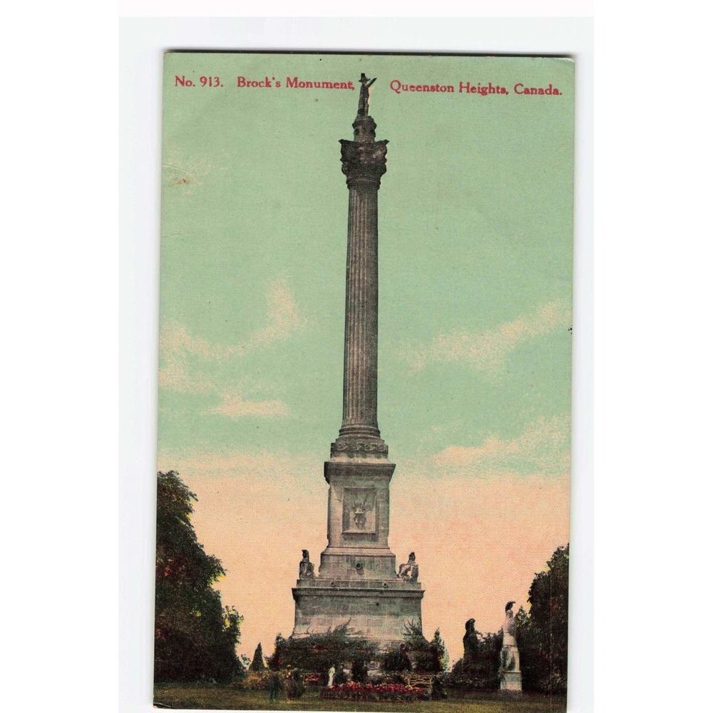 Vintage Brocks Monument Postcard Queenston Heights Canada No 913 Litho